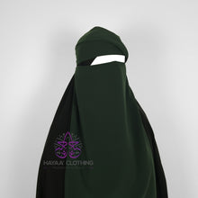 Load image into Gallery viewer, Single Layer Flap Niqab - Forest Green