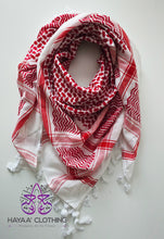Load image into Gallery viewer, Original Hirbawi Kufiya / Keffiyeh | Palestinian Scarf - Red and White