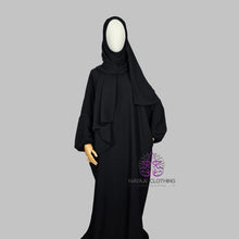 Load image into Gallery viewer, Luxury Prayer Abaya with Attached Hijab - Black