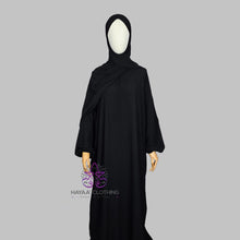Load image into Gallery viewer, Luxury Prayer Abaya with Attached Hijab - Black