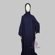 Load image into Gallery viewer, Luxury Prayer Abaya with Attached Hijab - Navy