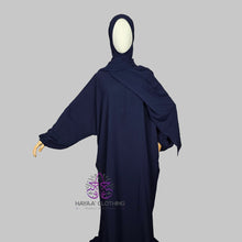 Load image into Gallery viewer, Luxury Prayer Abaya with Attached Hijab - Navy