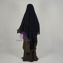 Load image into Gallery viewer, Long 3 Layered Diamond Niqab - Black
