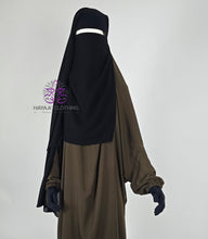 Load image into Gallery viewer, Long 3 Layered Diamond Niqab - Black