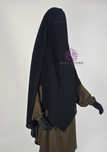 Load image into Gallery viewer, Long 3 Layered Diamond Niqab - Black