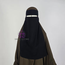 Load image into Gallery viewer, Single Layer Niqab With Nose String - Black