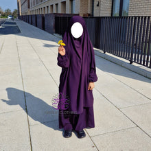 Load image into Gallery viewer, Jilbab Zaynab (girls) 2 Piece - Grape
