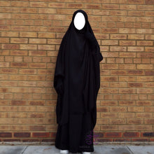 Load image into Gallery viewer, Jilbab Aa'isha 2 Piece | Elasticated headband - Black