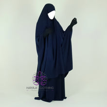 Load image into Gallery viewer, Jilbab Aa'isha 2 Piece | Elasticated headband - Navy