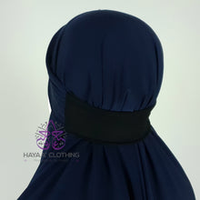 Load image into Gallery viewer, Jilbab Aa'isha 2 Piece | Elasticated headband - Navy