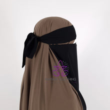Load image into Gallery viewer, Single Layer Niqab Elastic Sides 20" - Black