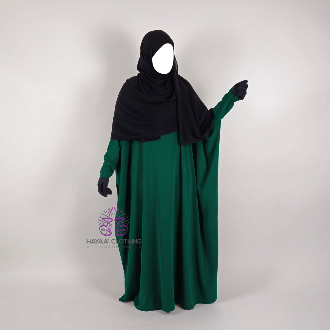 Batwing Abaya - Emerald | Wudu & Nursing Friendly