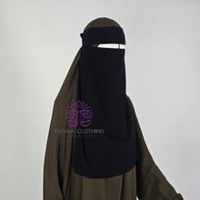 Load image into Gallery viewer, Single Layer Niqab With Nose String - Black
