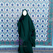 Load image into Gallery viewer, Jilbab Aa&#39;isha 2 Piece | Elasticated headband - Emerald

