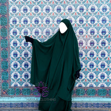 Load image into Gallery viewer, Jilbab Aa&#39;isha 2 Piece | Elasticated headband - Emerald
